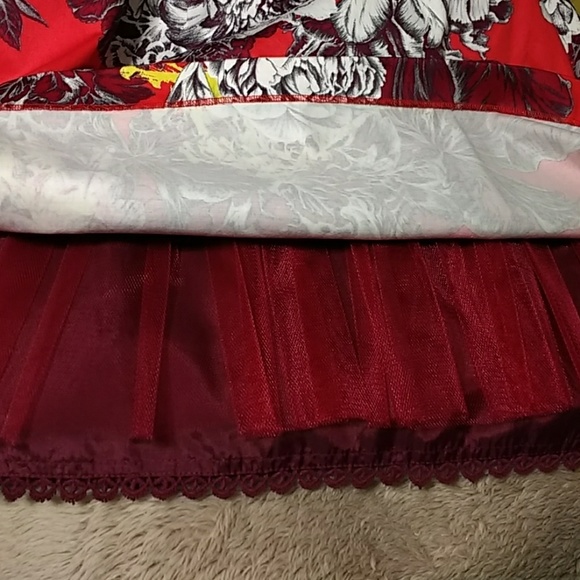 Anthropologie Leifsdottir Itoh Red Floral Strapless Mini Dress - Picture 6 of 7